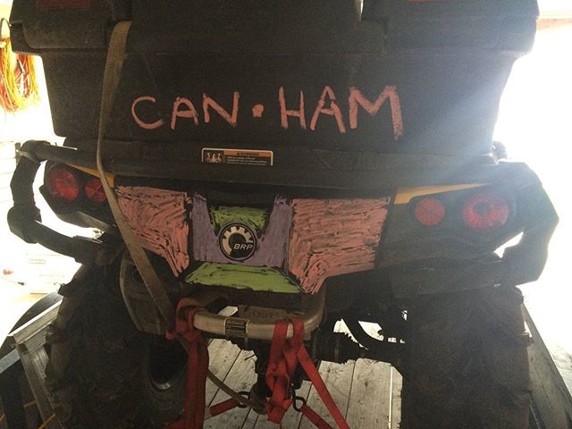 back in the day when Tom actually took his quad out of the garage. #CanAm #Chalk #Outlander #500 #swampdonkeys