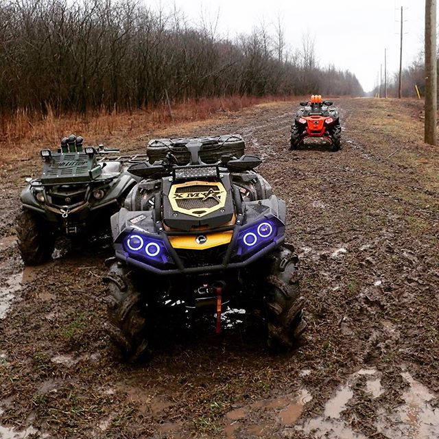 Took the #canam #outlander #xmr800 out for a rip yesterday and had a blast. Rained the whole day. #polaris #highlifter #yamaha #grizzly #swampdonkeys