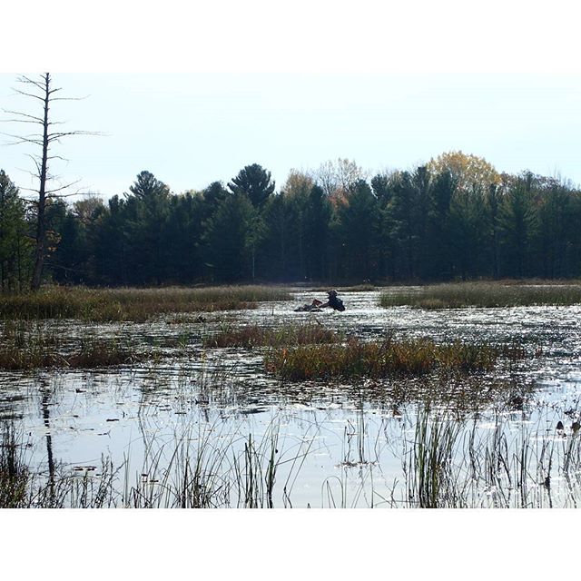 @mr._lifter doing what he does best. Looking for new #trails out in the middle of a #lake #Polaris #sportsman1000 #Highlifter #SwampDonkeys