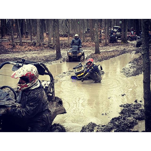 For the record I wasn’t #stuck I was trying to #winch people in to the mud hole with me. #swampdonkeys #glatv photo credit: @martin_g_ace