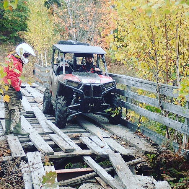 Sketchy bridge. #rzr #polaris #trail #muskoka #swampdonkeys