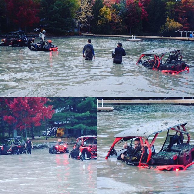 The maverick found a hole. To put in perspective rear snorkels are at chest height when standing. Only a few feet forward water is above waist level. #swampdonkeys