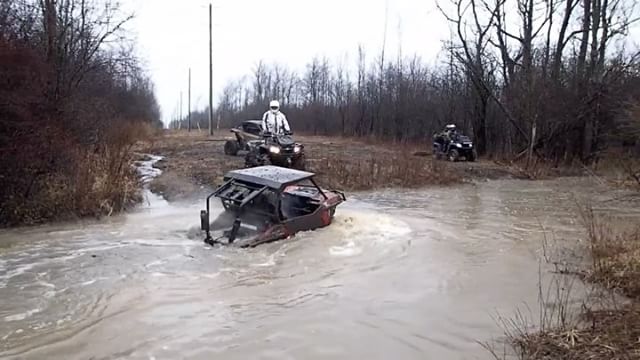 Got the tires wet in #fort #erie #terminators #swampdonkeys #superatv #river #atving